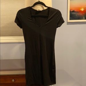 Black v-neck dress
